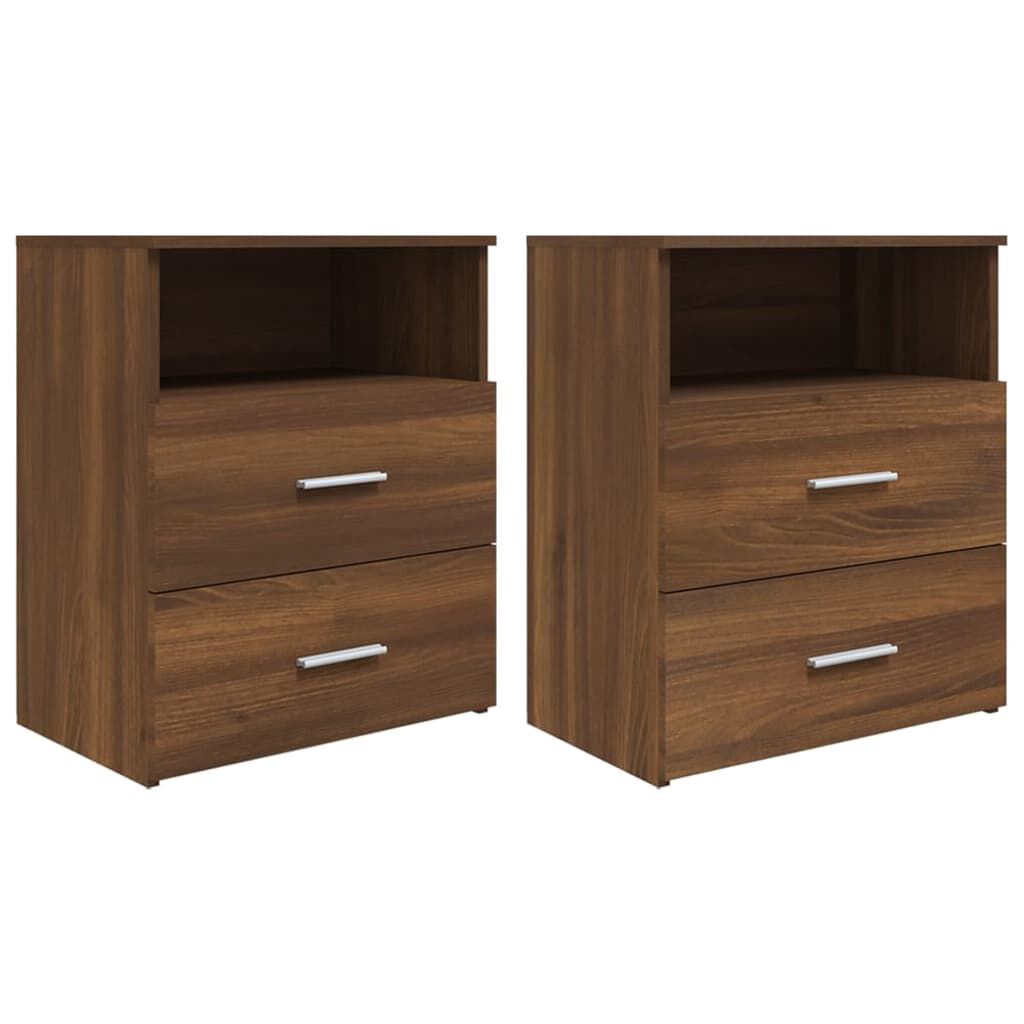 vidaXL Κομοδίνα 2 τεμ. Καφέ Δρυς 50 x 32 x 60 εκ.