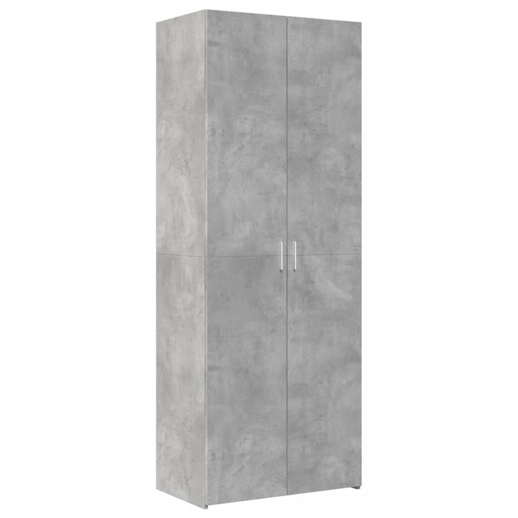 vidaXL Ραφιέρα με Ντουλάπια Γκρι Σκυροδέμ. 70x42,5x225 εκ. Επεξ. Ξύλο