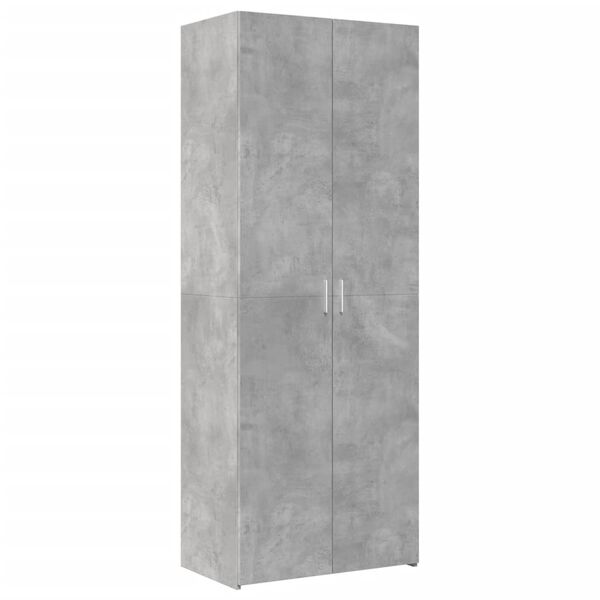 vidaXL Ραφιέρα με Ντουλάπια Γκρι Σκυροδέμ. 70x42,5x225 εκ. Επεξ. Ξύλο