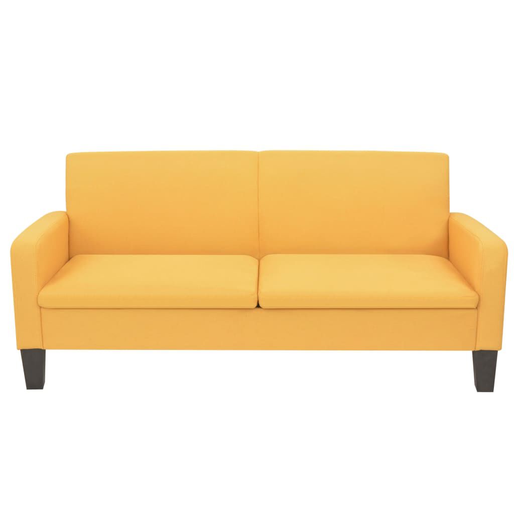 vidaXL Καναπές Τριθέσιος Κίτρινος 180 x 65 x 76 εκ.