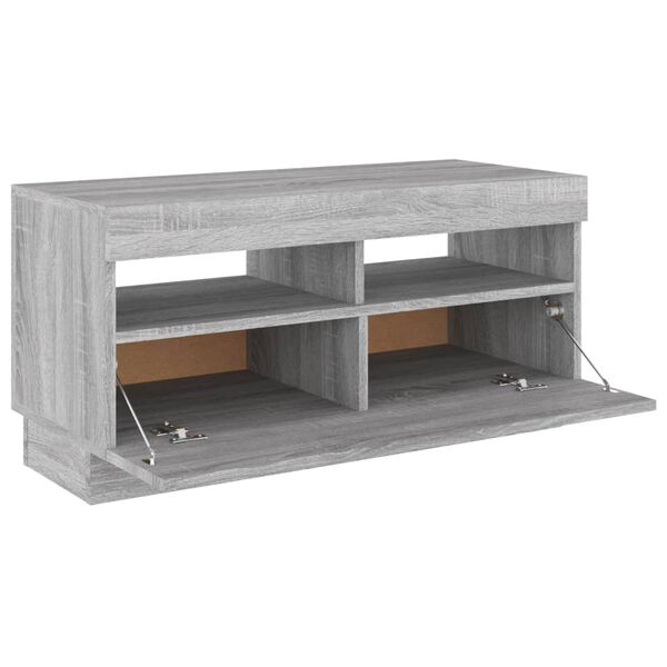vidaXL Έπιπλο Τηλεόρασης με LED Γκρι Sonoma 80x35x40 εκ.