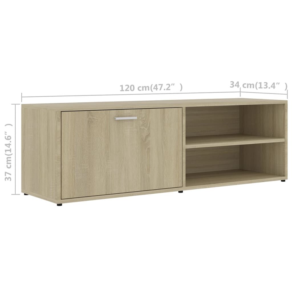 vidaXL Έπιπλο Τηλεόρασης Sonoma Δρυς 120 x 34 x 37 εκ. από Επεξ. Ξύλο
