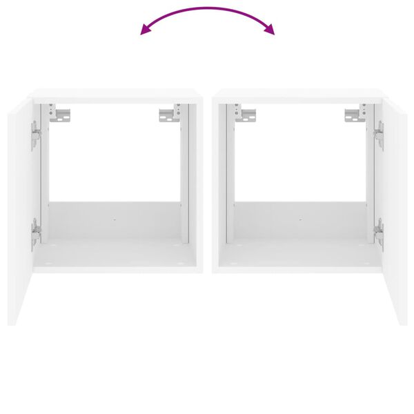 vidaXL Έπιπλα Τοίχου Τηλεόρασης με LED 2 Τεμ. Λευκά 40,5x35x40 εκ.