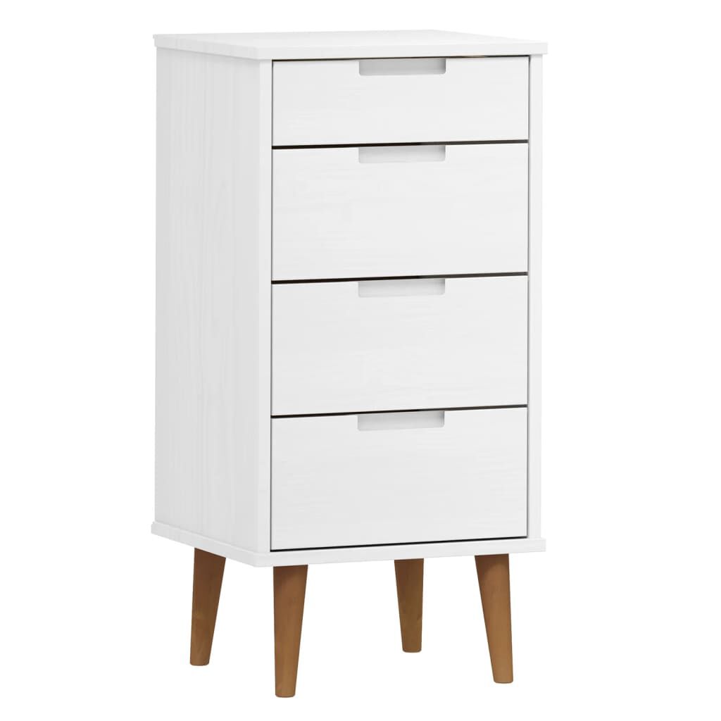 vidaXL Συρταριέρα MOLDE Λευκή 40 x 35 x 82 εκ. από Μασίφ Ξύλο Πεύκου