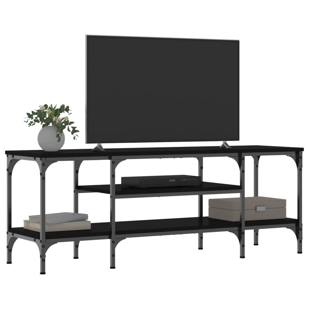 vidaXL Έπιπλο Τηλεόρασης Μαύρο 121 x 35 x 45 εκ. Επεξεργ. Ξύλο/Σίδερο