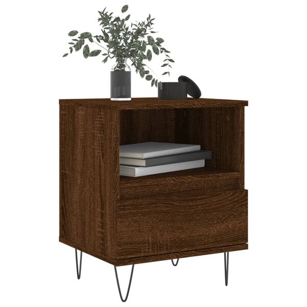 vidaXL Κομοδίνο Καφέ Δρυς 40 x 35 x 50 εκ. από Επεξεργασμένο Ξύλο
