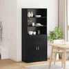 vidaXL Highboard &Mu;&alpha;ύ&rho;&eta; &Omicron;&xi;&upsilon;ά 80 x 42,5 x 185 &epsilon;&kappa; &Epsilon;&pi;&epsilon;&xi;&epsilon;&rho;&gamma;&alpha;&sigma;&mu;έ&nu;&omicron; &xi;ύ&lambda;&omicron;