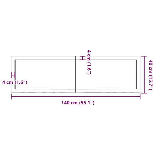 vidaXL Ράφι Τοίχου Σκούρο Καφέ 140x40x(2-6) εκ. Επεξ. Μασίφ Ξύλο Δρυός