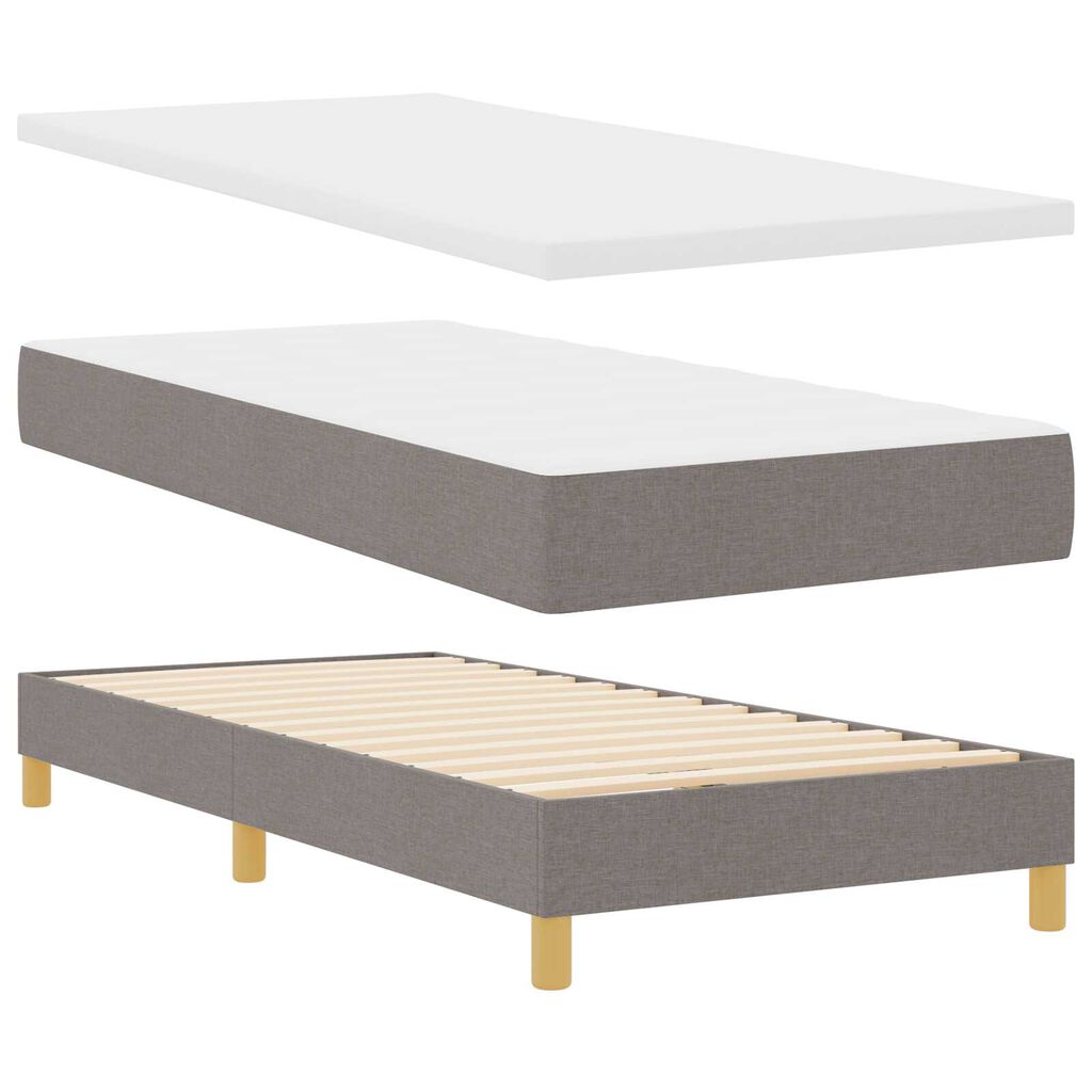 vidaXL Κρεβάτι Box Spring με Στρώμα & LED Ταπ 80x200 εκ. Ύφασμα