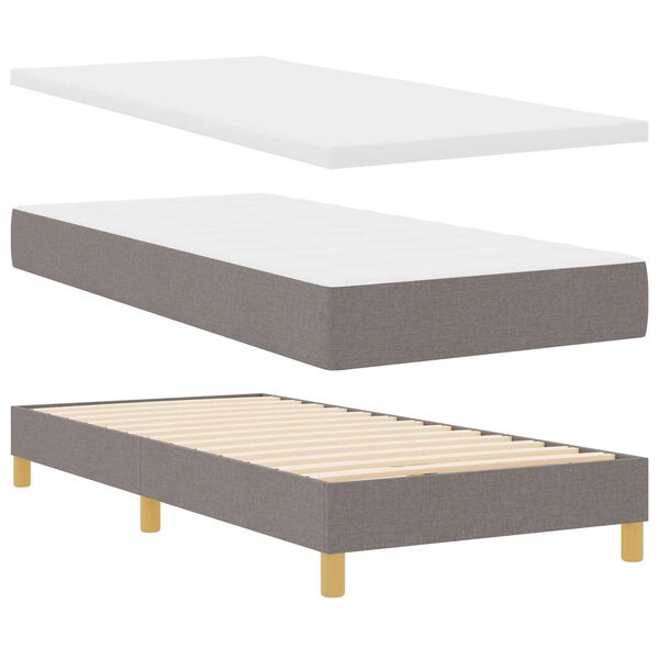 vidaXL Κρεβάτι Box Spring με Στρώμα & LED Ταπ 80x200 εκ. Ύφασμα