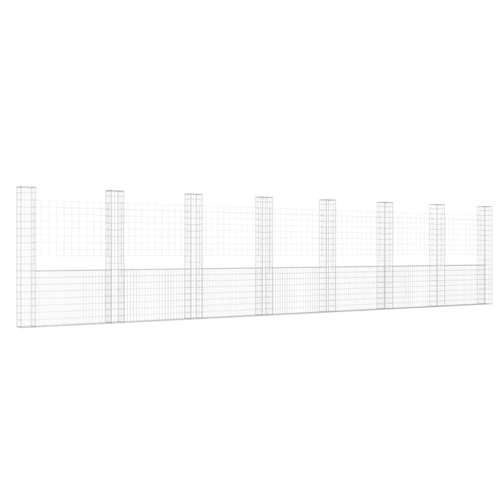 vidaXL Συρματοκιβώτιο σε U Σχήμα με 8 Στύλους 860x20x200 εκ. Σιδερένιο