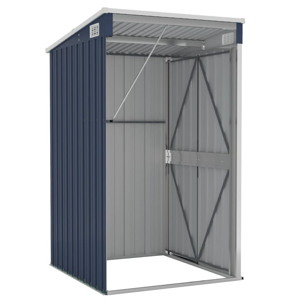 vidaXL Αποθήκη Κήπου Επιτοίχια Ανθρακί 118 x 100 x 178 εκ. από Ατσάλι