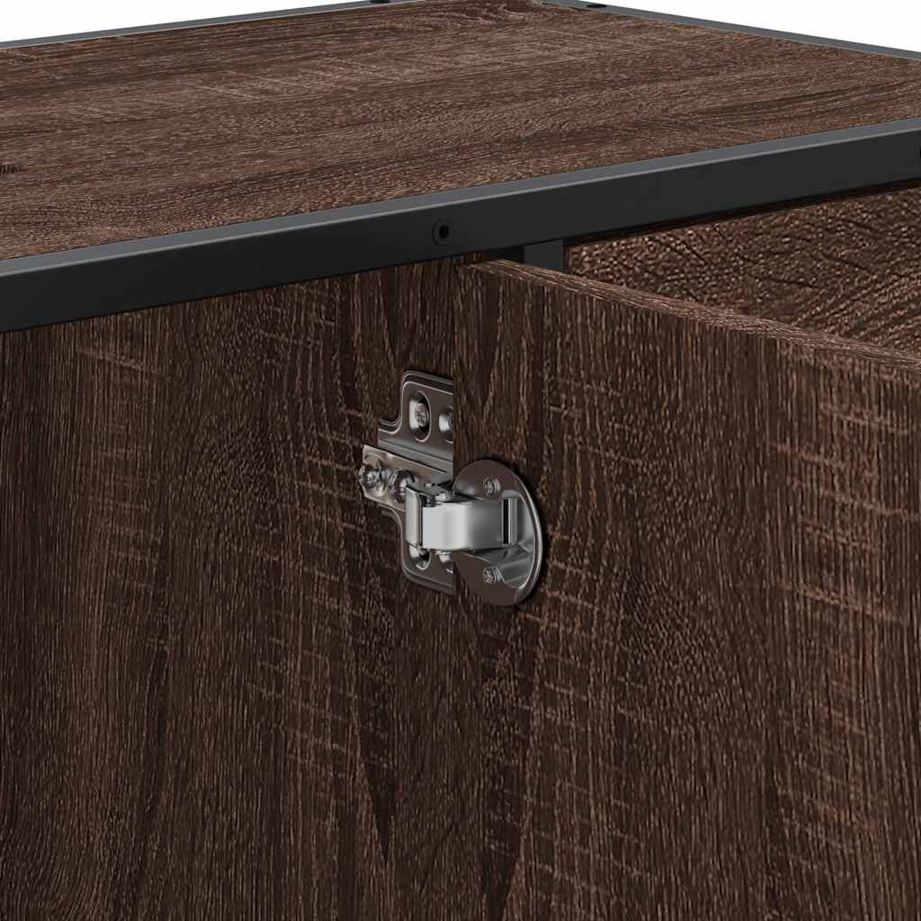 vidaXL Ντουλάπι Μπάνιου Νιπτήρα Καφέ Δρυς 80 x 33 x 60 εκ. Επεξ. Ξύλο