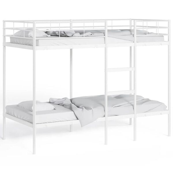 vidaXL Κουκέτα χωρίς στρώμα Λευκό 75x190 cm Ατσάλι