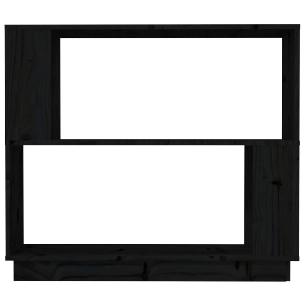 vidaXL Βιβλιοθήκη/Διαχωριστικό Χώρου Μαύρο 80x25x70 εκ. Μασίφ Πεύκο