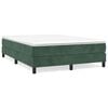 vidaXL Κρεβάτι Boxspring με Στρώμα Σκούρο Πράσινο 140x200εκ. Βελούδινο