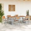 vidaXL Σέτ φαγητού για κήπο 7 pcs Γκρι και καφέ 200 x 90 x 75 cm