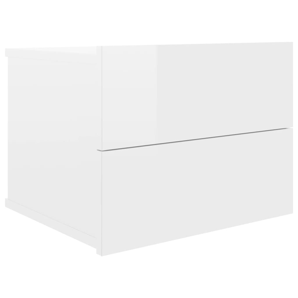 vidaXL Κομοδίνο Γυαλιστερό Λευκό 40 x 30 x 30 εκ. από Επεξ. Ξύλο