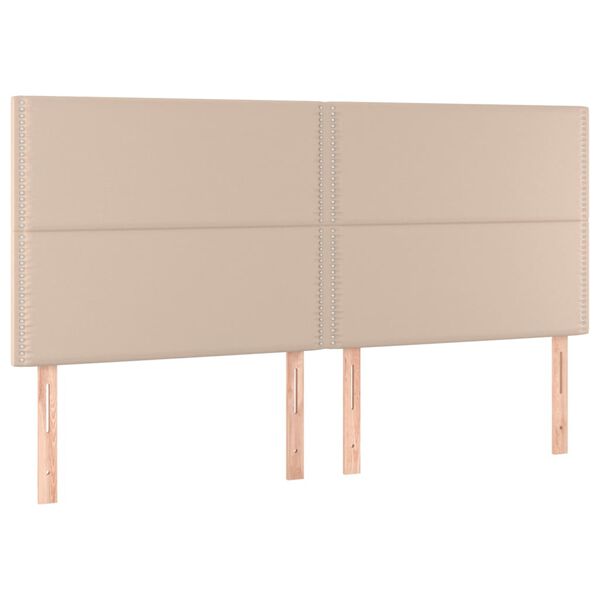 vidaXL Κρεβάτι Boxspring με Στρώμα Καπουτσίνο 180x200 εκ. Συνθ. Δέρμα