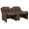 vidaXL Πολυθρόνα Μασάζ Διθέσια με Ποτηροθήκη Ανακλ. Καφέ Υφασμάτινη
