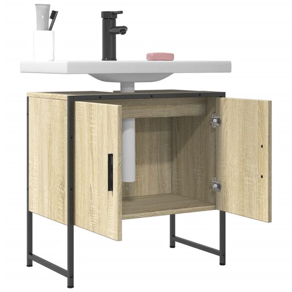 vidaXL Ντουλάπι Νιπτήρα Μπάνιου Sonoma Δρυς 60x33x60 εκ. Επεξ. Ξύλο
