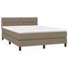 vidaXL &Kappa;&rho;&epsilon;&beta;ά&tau;&iota; Boxspring &mu;&epsilon; &Sigma;&tau;&rho;ώ&mu;&alpha; & LED Taupe 140x190 &epsilon;&kappa;. &Upsilon;&phi;&alpha;&sigma;&mu;ά&tau;&iota;&nu;&omicron;