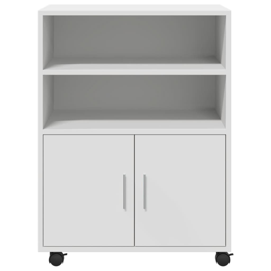 vidaXL Ντουλάπι Τροχήλατο Λευκό 60 x 48 x 81 εκ. από Επεξ. Ξύλο