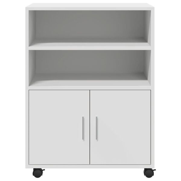vidaXL Ντουλάπι Τροχήλατο Λευκό 60 x 48 x 81 εκ. από Επεξ. Ξύλο