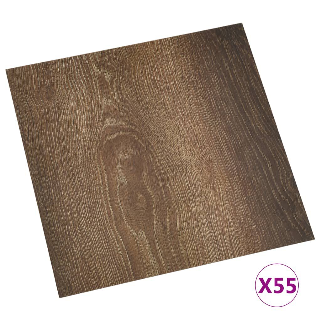 vidaXL Δάπεδο Αυτοκόλλητο Καφέ 55 τεμ. 5,11 μ² από PVC