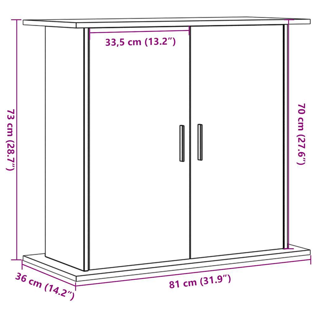 vidaXL Βάση Ενυδρείου τεχνίτης Δρυς 81x36x73 εκ από Επεξεργασμένο Ξύλο