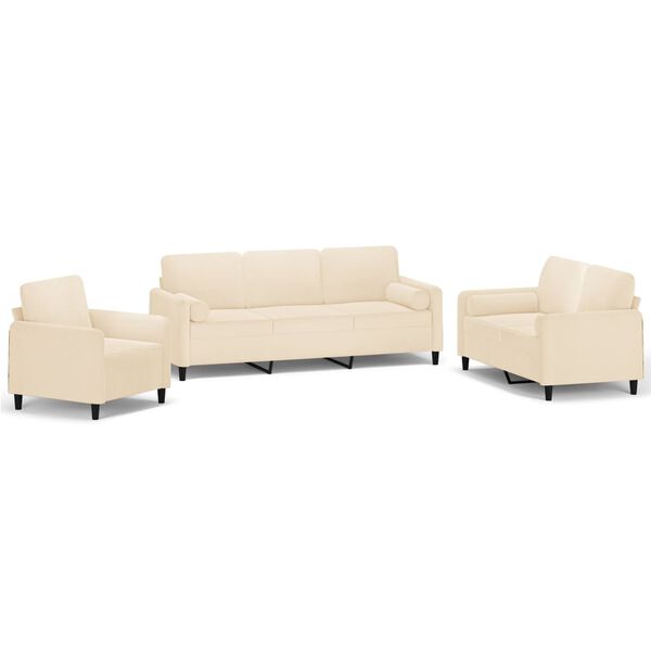 vidaXL &Sigma;&epsilon;&tau; &Sigma;&alpha;&lambda;&omicron;&nu;&iota;&omicron;ύ 3 &Tau;&epsilon;&mu;&alpha;&chi;ί&omega;&nu; &Kappa;&rho;&epsilon;&mu; &Beta;&epsilon;&lambda;&omicron;ύ&delta;&omicron; + &Delta;&iota;&alpha;&kappa;&omicron;&sigma;&mu;&eta;&tau;&iota;&kappa;ά &Mu;&alpha;&xi;&iota;&lambda;ά&rho;&iota;&alpha;