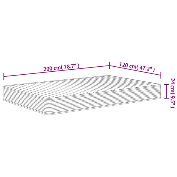 vidaXL Στρώμα Αφρού Medium Soft 120x200 εκ.