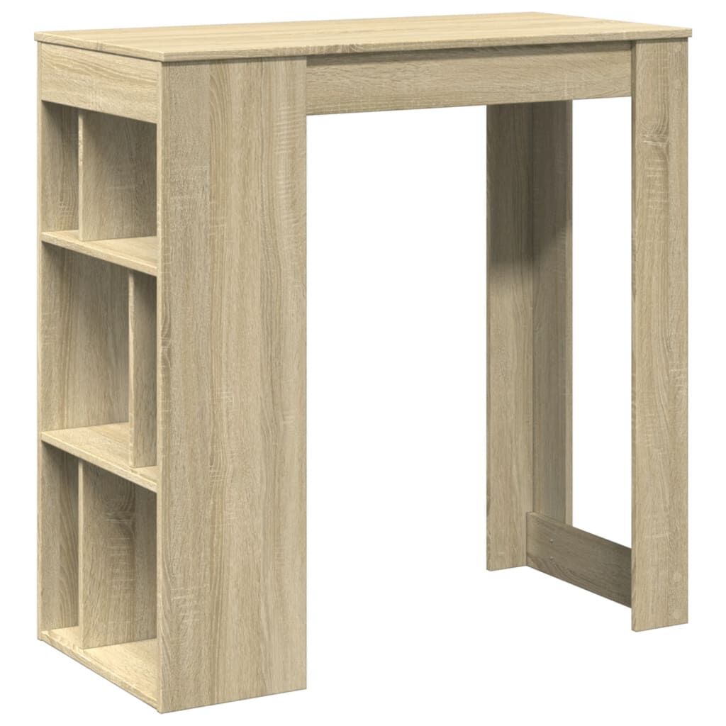 vidaXL Τραπέζι Μπαρ με Ράφια Sonoma Δρυς 102x50x103,5εκ Επεξ. Ξύλο