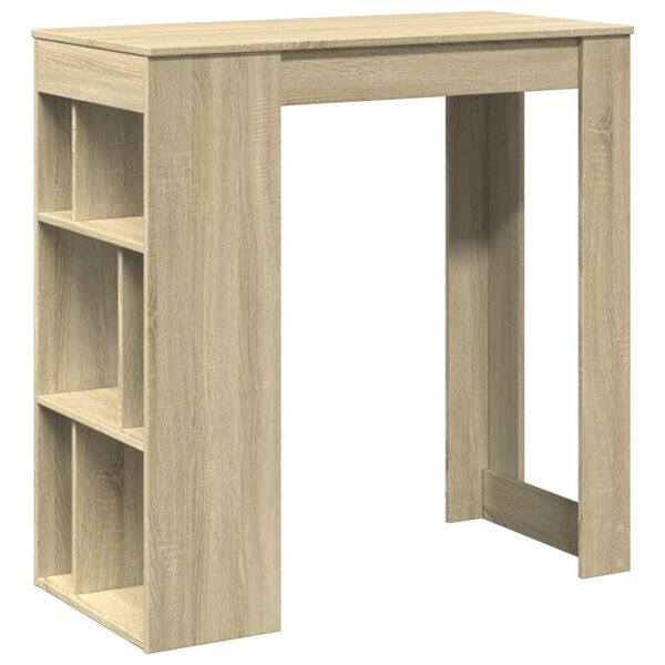 vidaXL Τραπέζι Μπαρ με Ράφια Sonoma Δρυς 102x50x103,5εκ Επεξ. Ξύλο