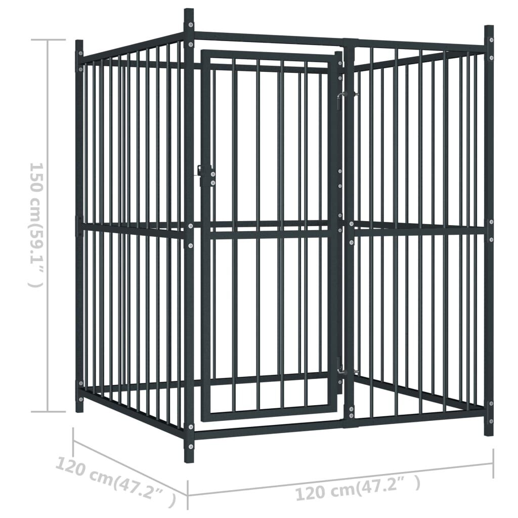 vidaXL Κλουβί Σκύλου Εξωτερικού Χώρου 120 x 120 x 150 εκ.