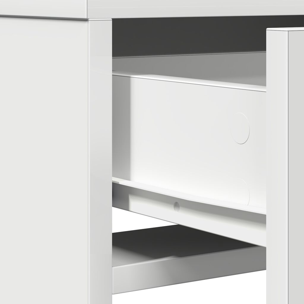 vidaXL Κομοδίνο με συρτάρι Λευκό 50 x 41 x 135 εκ Επεξεργασμένο ξύλο