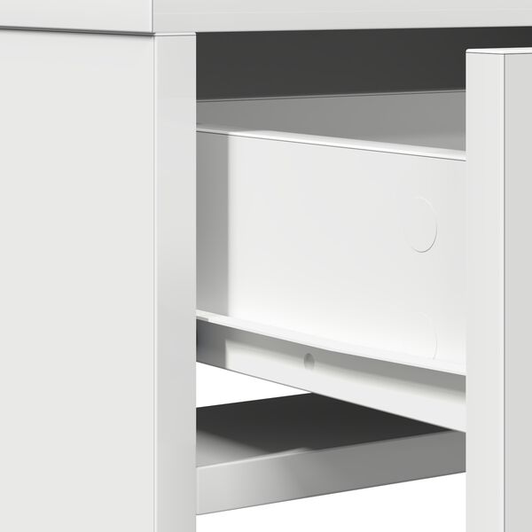 vidaXL Κομοδίνο με συρτάρι Λευκό 50 x 41 x 135 εκ Επεξεργασμένο ξύλο