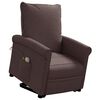 vidaXL Πολυθρόνα Μασάζ με Ανύψωση Σκούρο Καφέ Υφασμάτινη