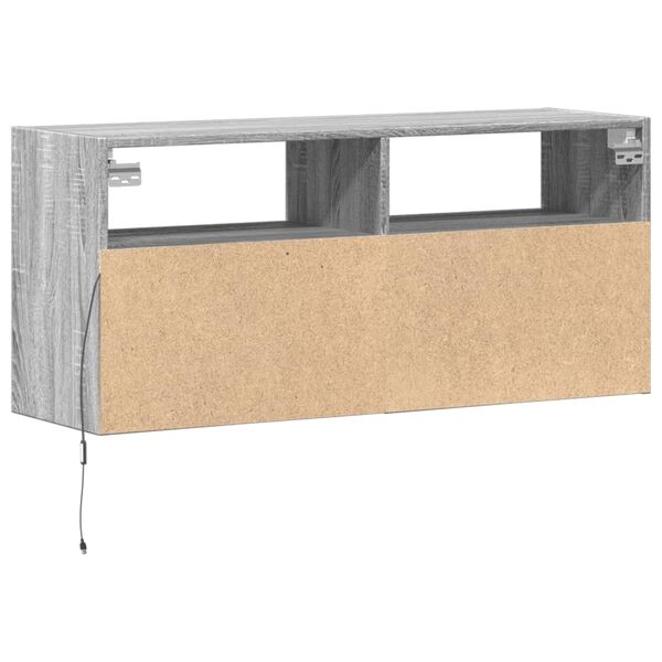 vidaXL Έπιπλο Τοίχου Τηλεόρασης με LED Γκρι Sonoma 100x31x45 εκ.