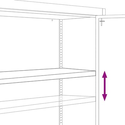 vidaXL Ντουλάπα Γραφείου 90 x 40 x 140 εκ. Γκρι Ατσάλινη