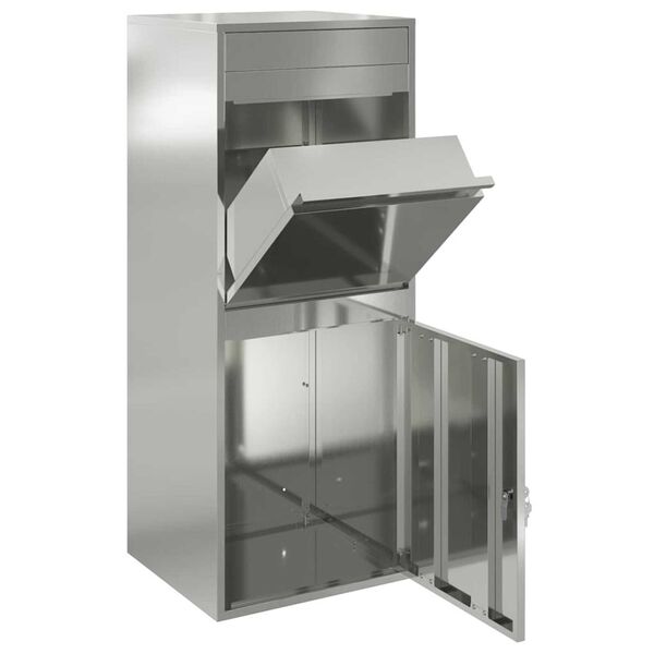 vidaXL Θυρίδα Πακέτων Μαύρο 41 x 38 x 103 εκ Γαλβανισμένος χάλυβας