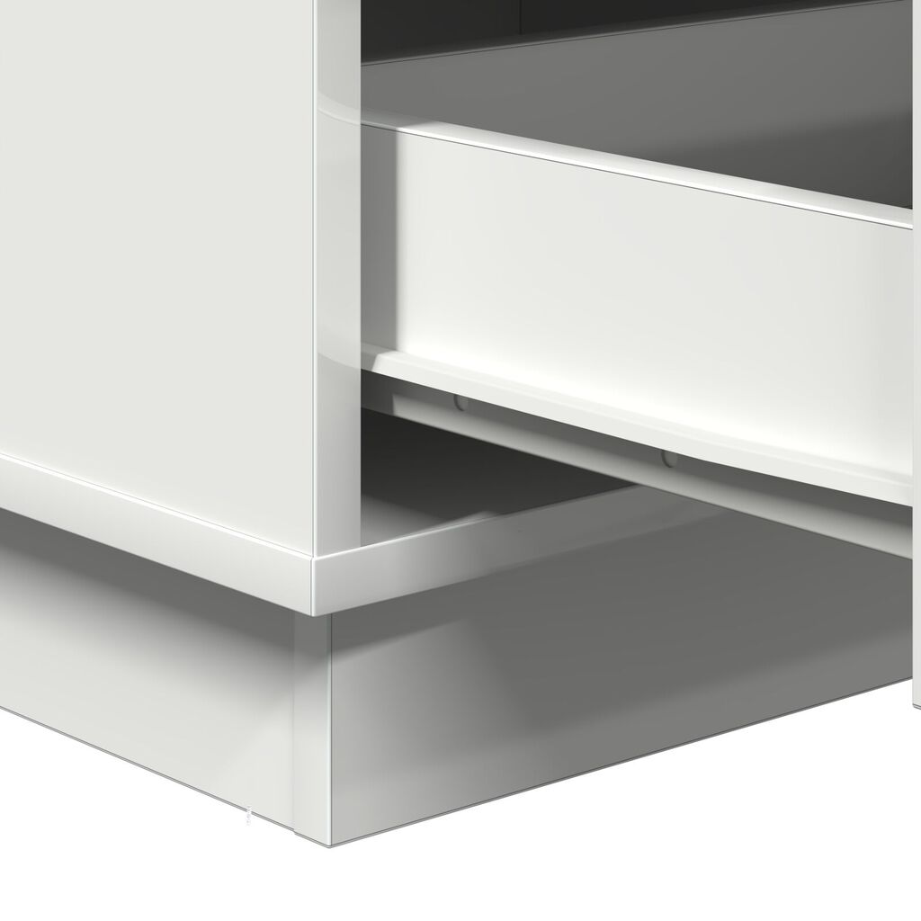vidaXL κομοδίνο με LED Λευκό 39x34.5x65 εκ Επεξεργασμένο Ξύλο