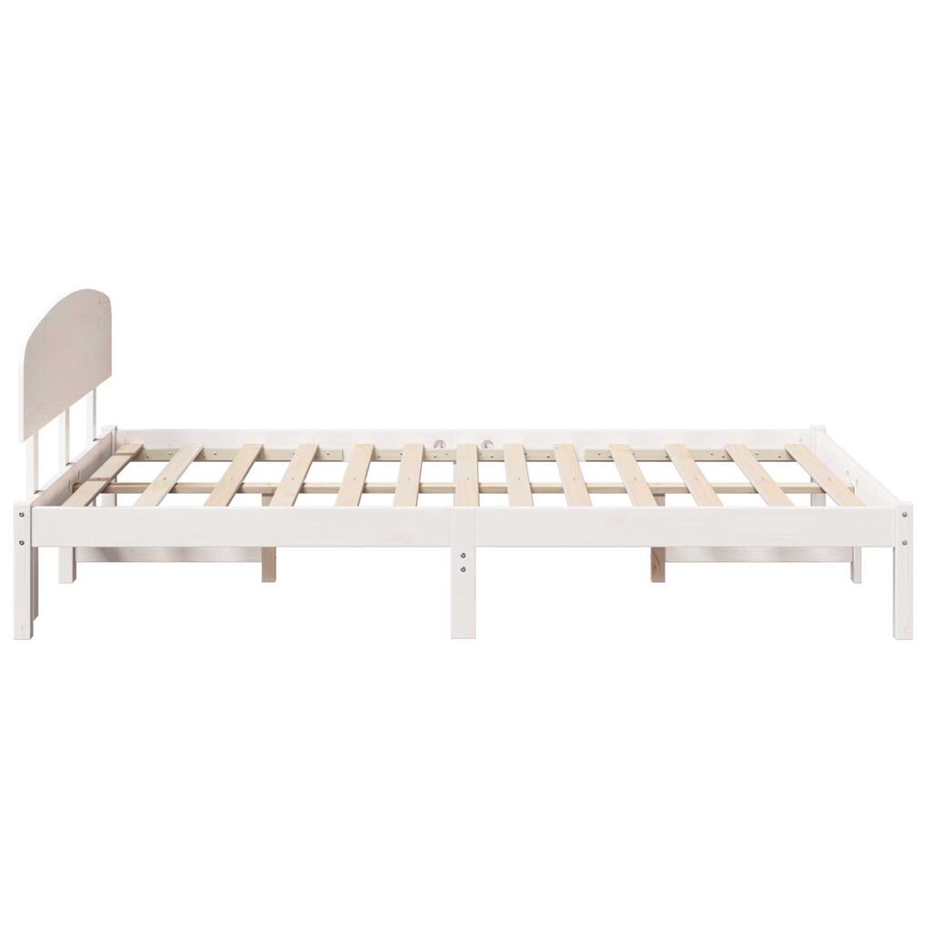 vidaXL Σκελετός Κρεβατιού Λευκό 140 x 190 cm Μασίφ ξύλο πεύκου