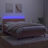 vidaXL &Kappa;&rho;&epsilon;&beta;ά&tau;&iota; Boxspring &mu;&epsilon; &Sigma;&tau;&rho;ώ&mu;&alpha; & LED &Rho;&omicron;&zeta; 140x190 &epsilon;&kappa;. &Beta;&epsilon;&lambda;&omicron;ύ&delta;&iota;&nu;&omicron;