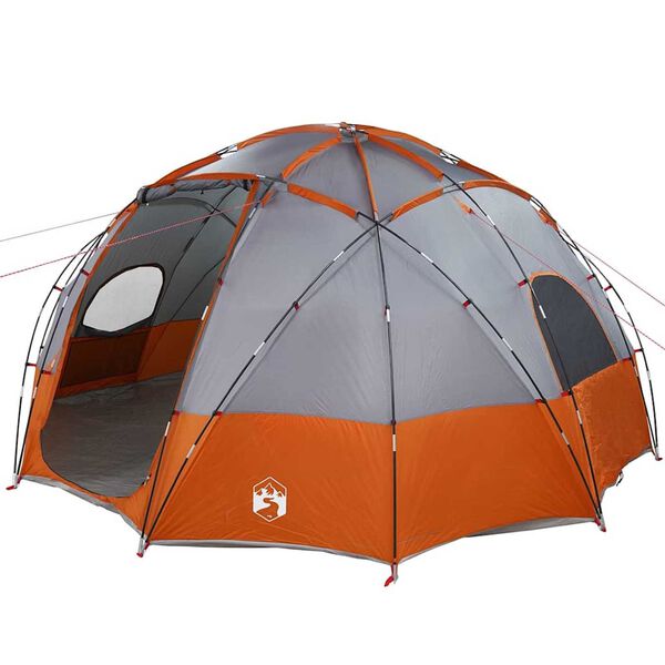 vidaXL Σκηνή Camping με στέγη Γκρι και πορτοκαλί 475 x 475 x 235 εκ.