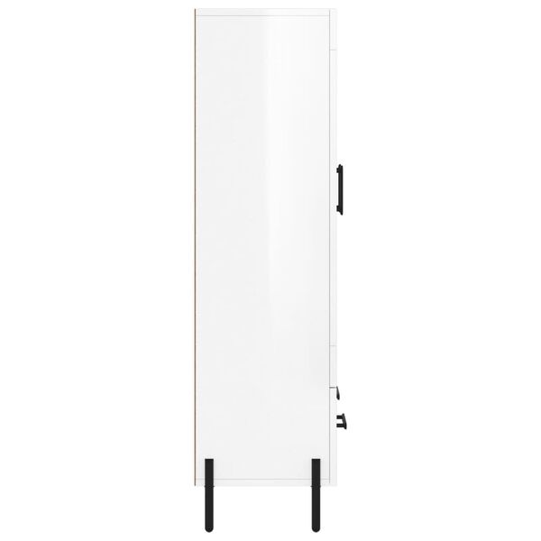 vidaXL Ντουλάπα Γυαλ. Λευκό 69,5 x 31 x 115 εκ. από Επεξεργασμένο Ξύλο