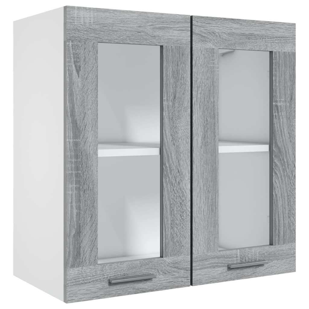 vidaXL Κρεμαστό Ντουλάπι Lyon Γυάλινο Γκρι Sonoma 60x31x60εκ.
