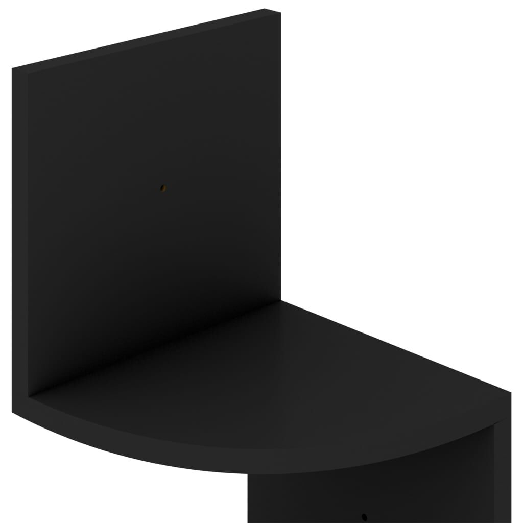 vidaXL Γωνιακή Ραφιέρα Τοίχου Μαύρη 19 x 19 x 123 εκ. από Μοριοσανίδα