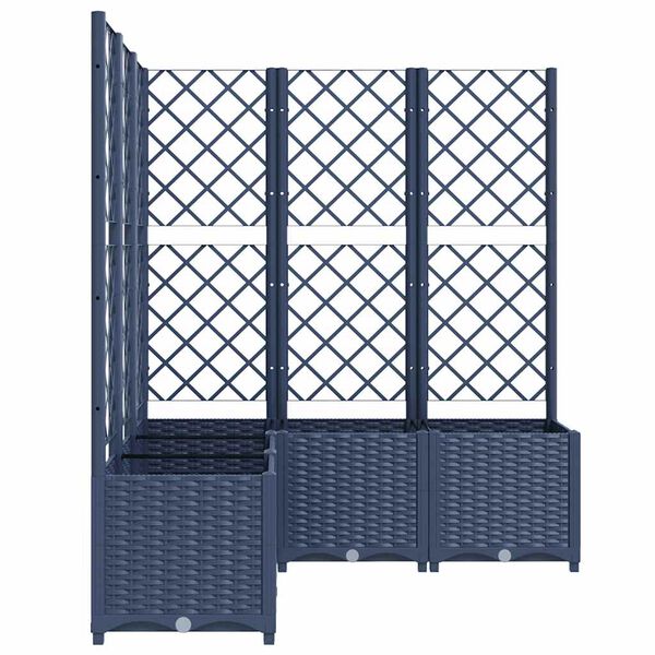 vidaXL Ζαρντινιέρα Κήπου με Καφασωτό Μπλε Γκρι 120x120x136 εκ από PP
