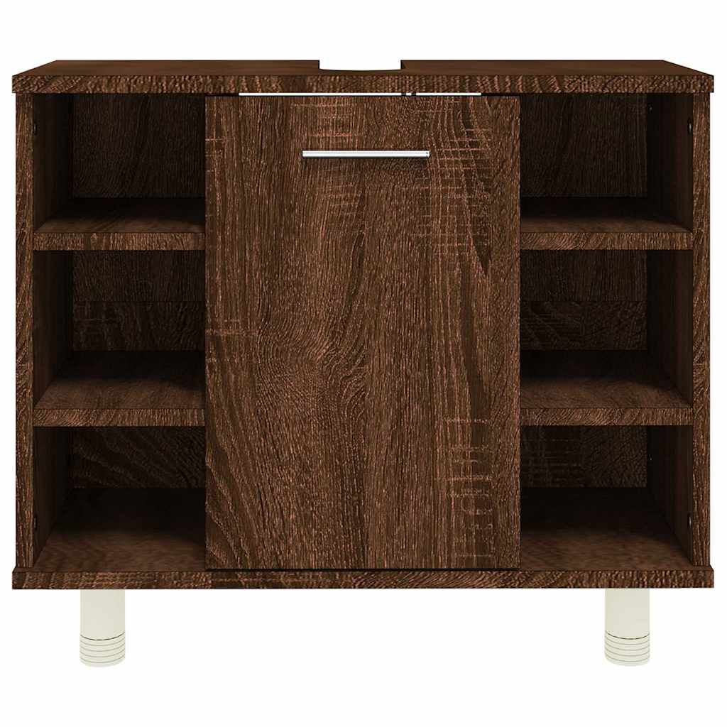 vidaXL Ντουλάπι Μπάνιου Καφέ Δρυς 60x32x53,5 εκ. Επεξεργασμένο Ξύλο